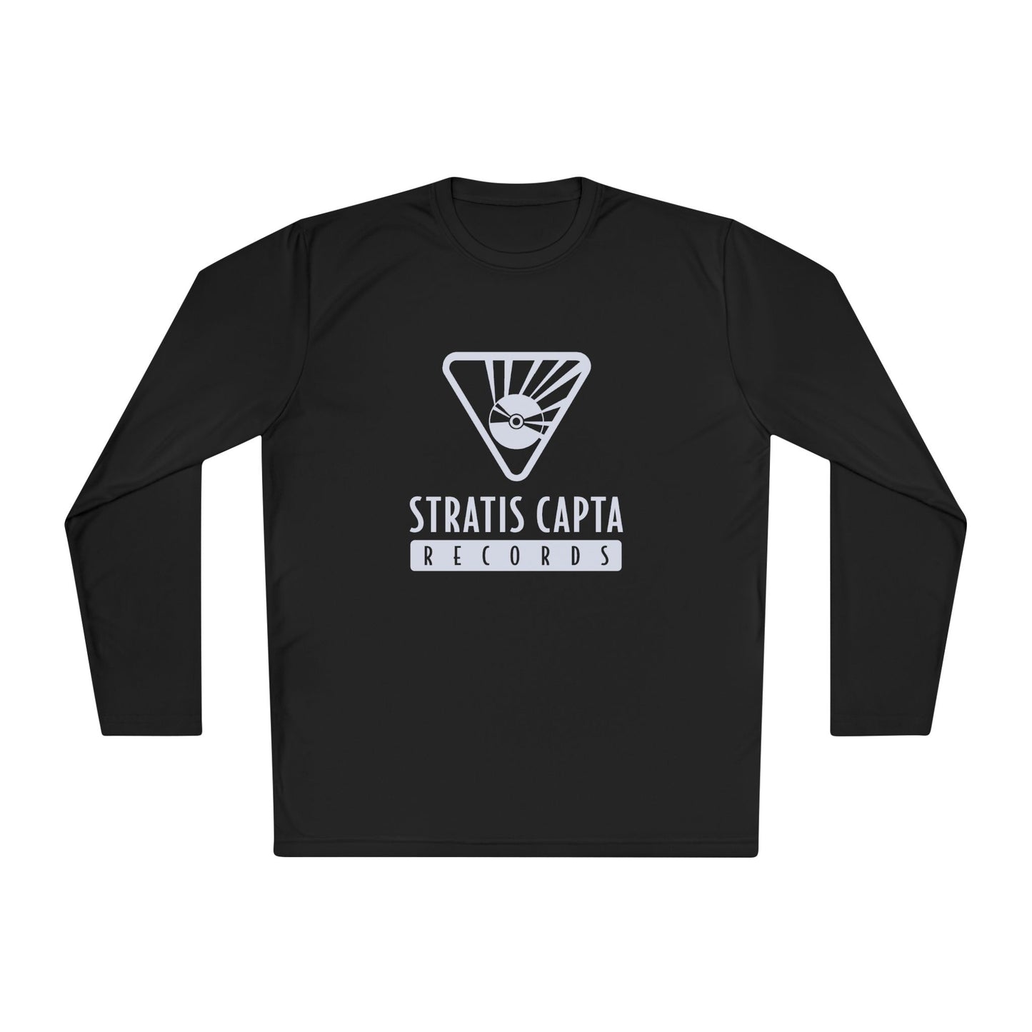Stratis Capta Records Long Sleeve Tee — Retro Sunburst Logo Music Shirt
